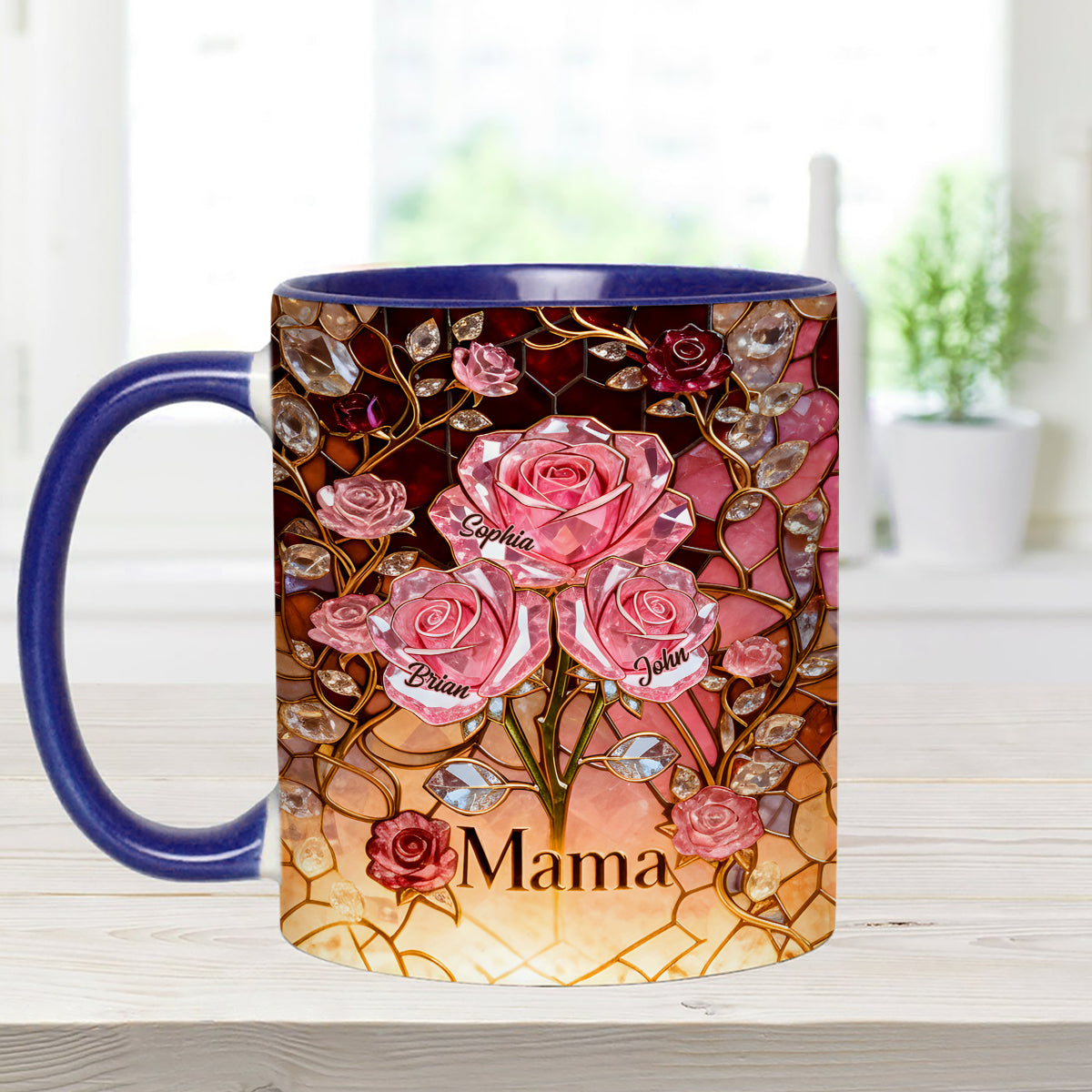 I Love You Mom Nana Grandma - Personalized Mother Set Accent Mug with Acrylic Stirrers