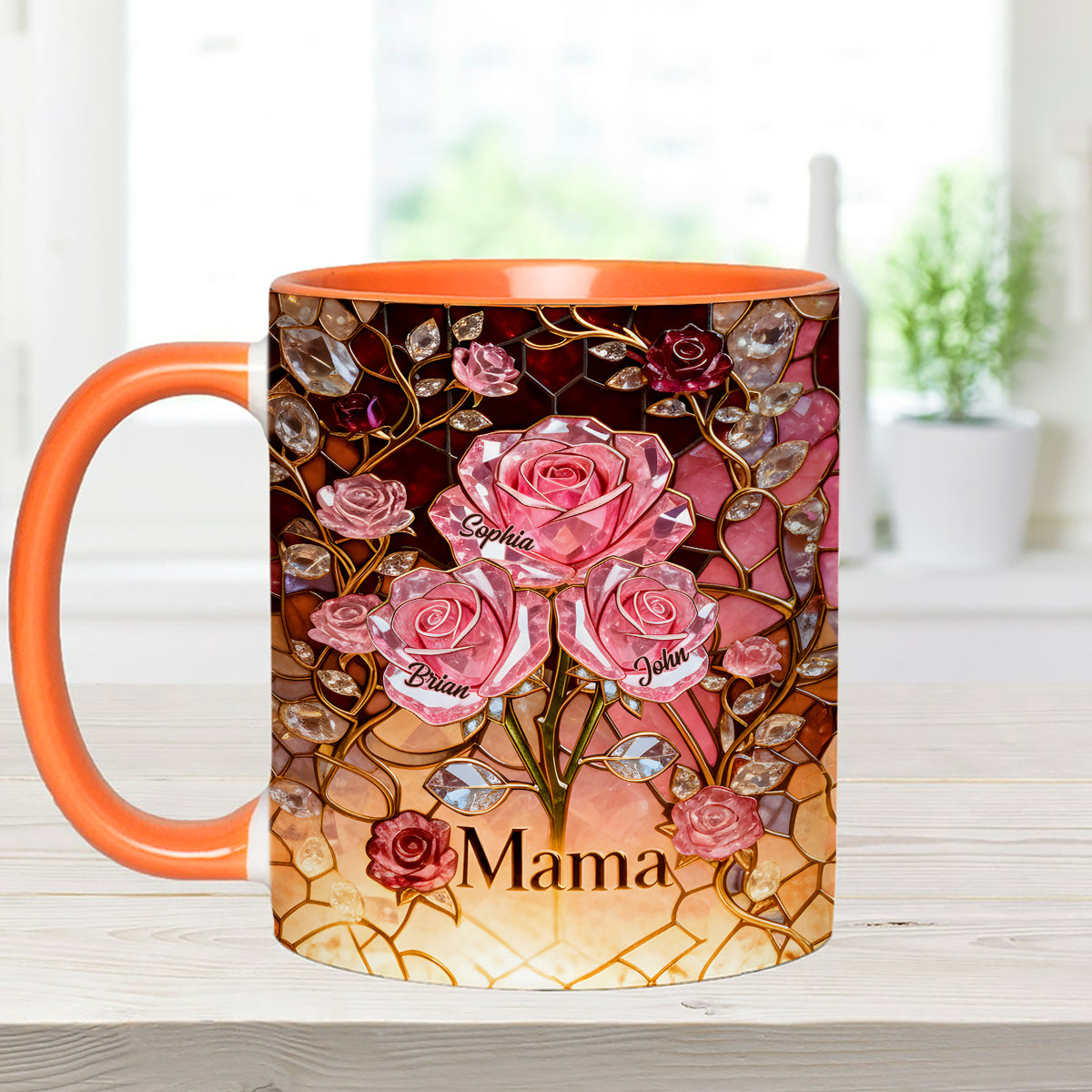 I Love You Mom Nana Grandma - Personalized Mother Set Accent Mug with Acrylic Stirrers