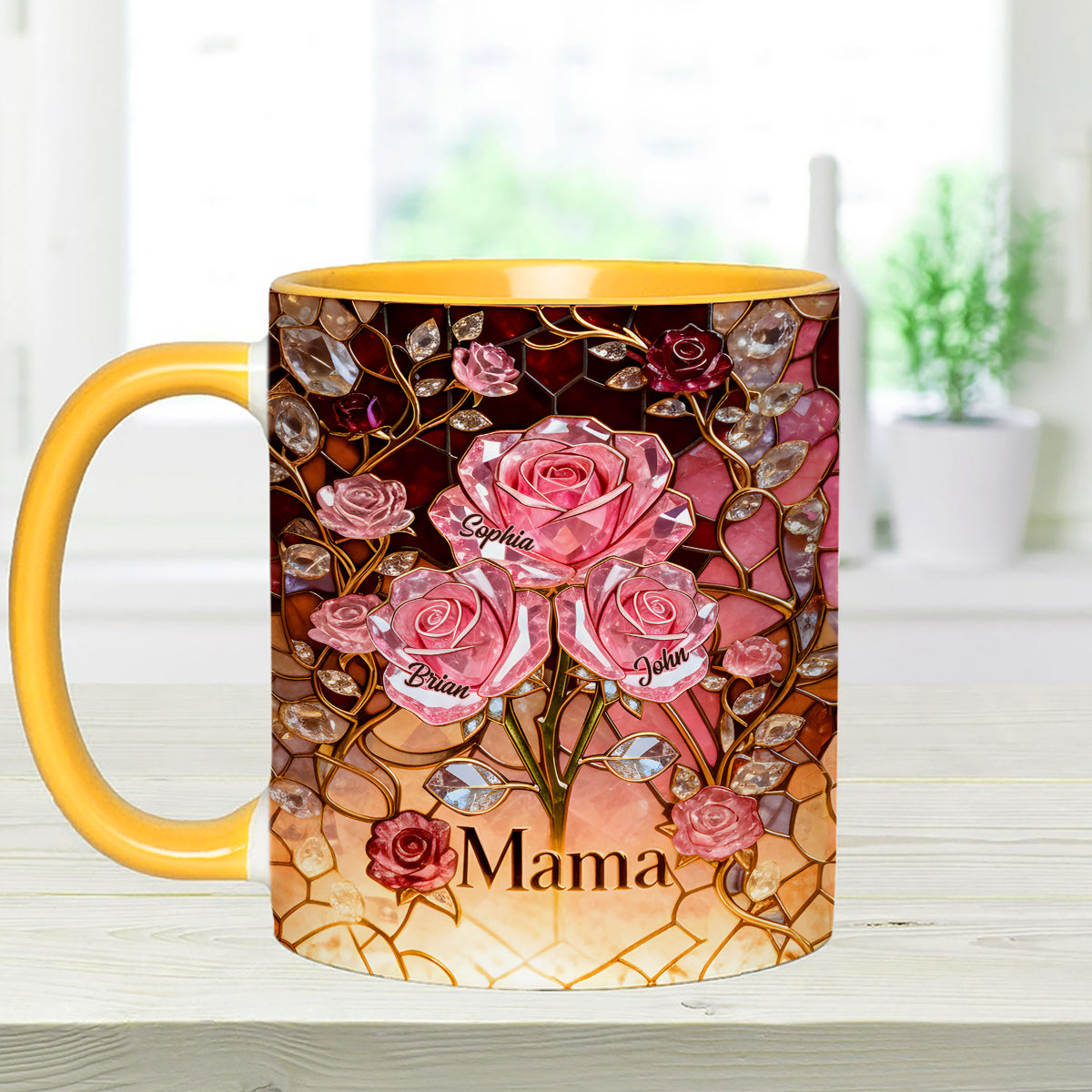 I Love You Mom Nana Grandma - Personalized Mother Set Accent Mug with Acrylic Stirrers