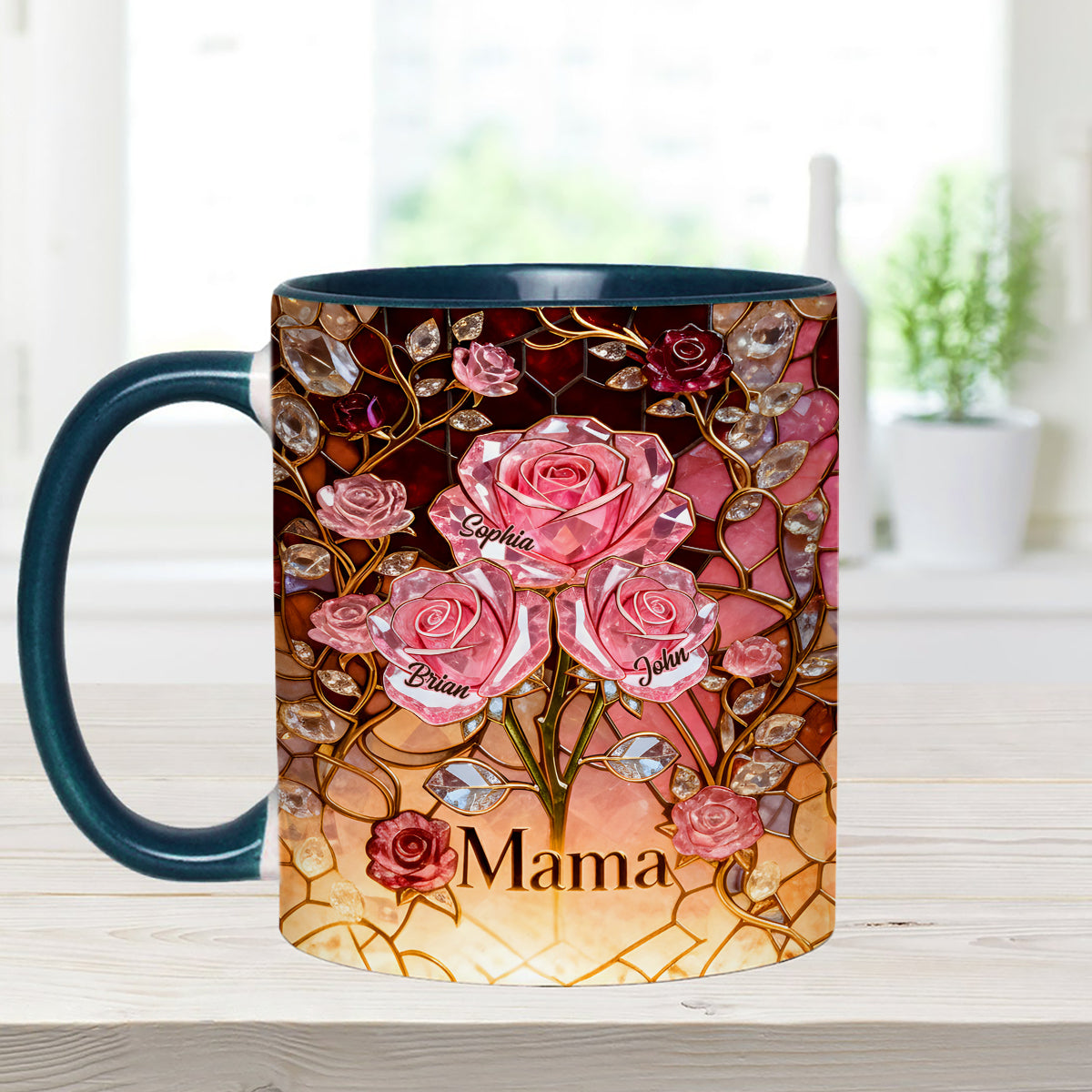 I Love You Mom Nana Grandma - Personalized Mother Set Accent Mug with Acrylic Stirrers
