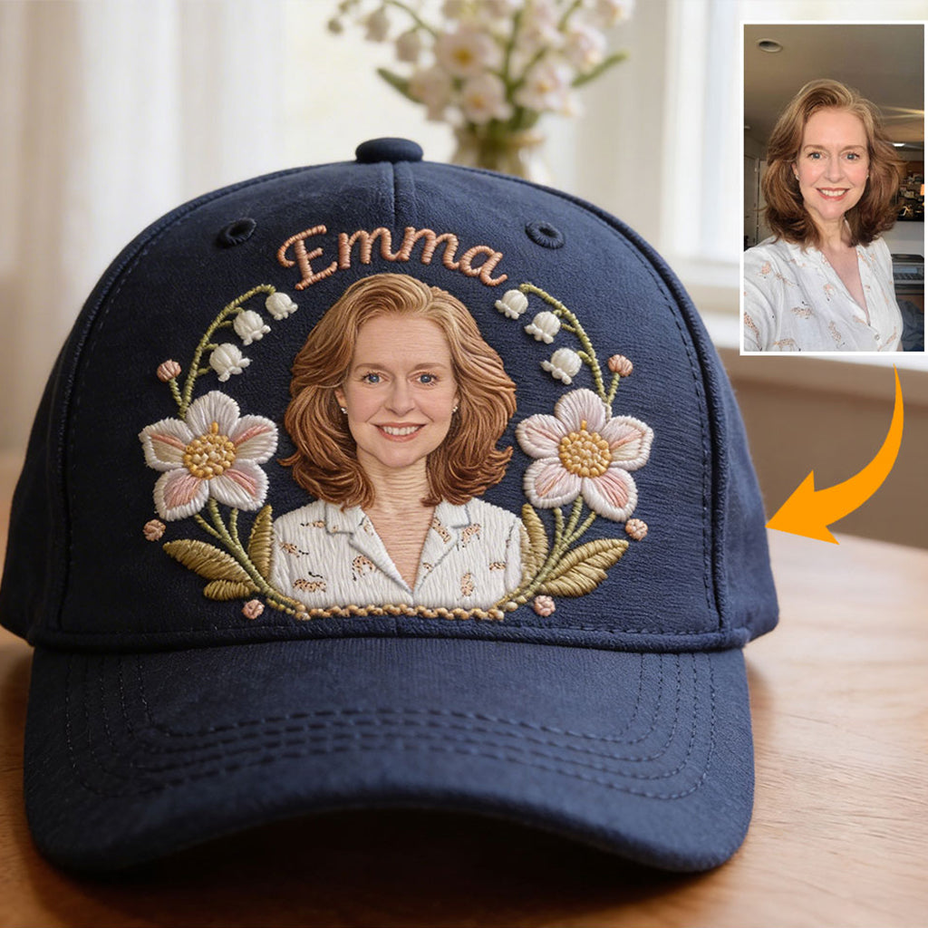 Custom Any Photo - Personalized Birth Month Flower Classic Cap