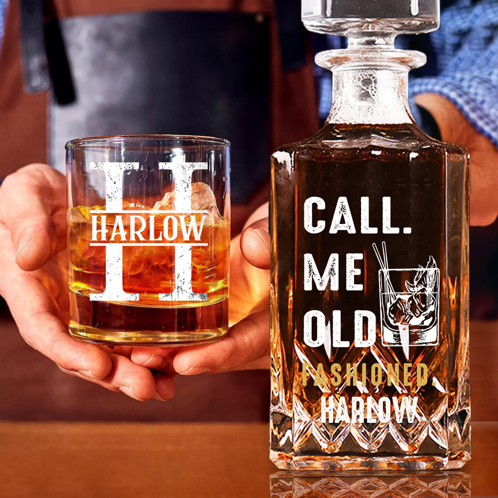Whiskey Lover Gift - Personalized Father Whiskey Decanter Set