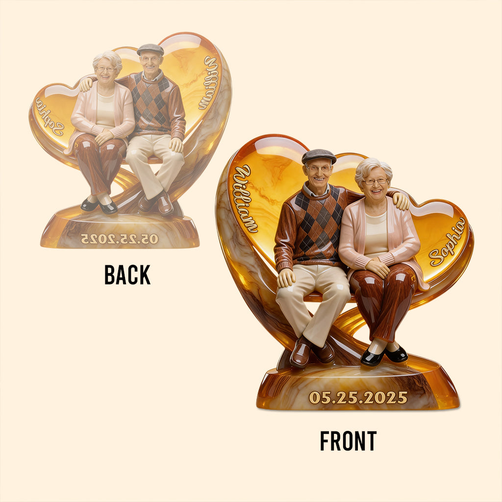 Amour romantique : téléchargez une photo et visualisez-la instantanément - Plaque acrylique personnalisée pour couple.