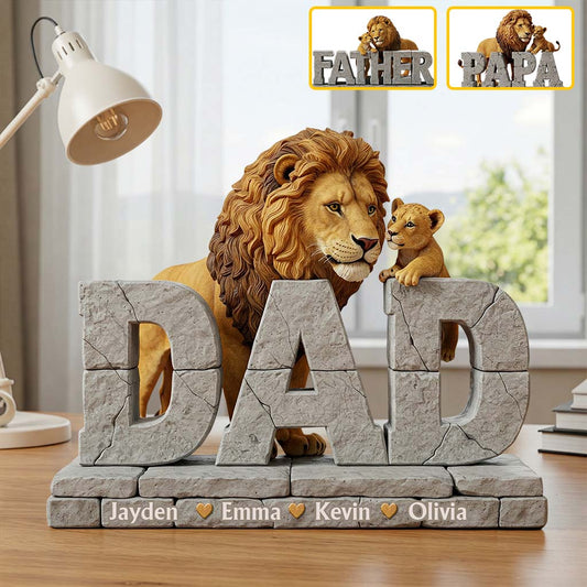 Meilleur papa du monde - Plaque acrylique personnalisée « Papa » en forme de papa