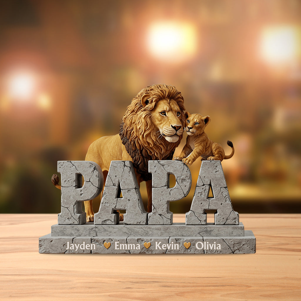 Meilleur papa du monde - Plaque acrylique personnalisée « Papa » en forme de papa