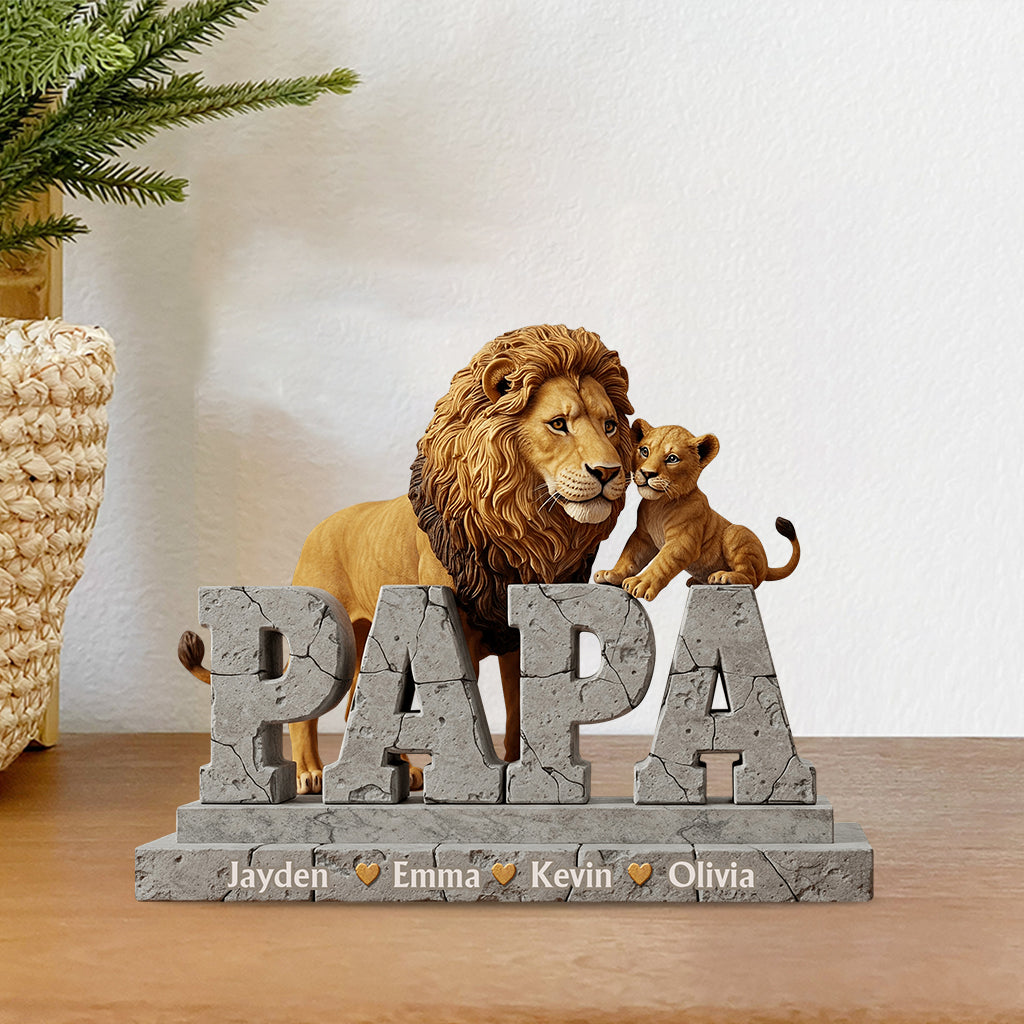 Meilleur papa du monde - Plaque acrylique personnalisée « Papa » en forme de papa