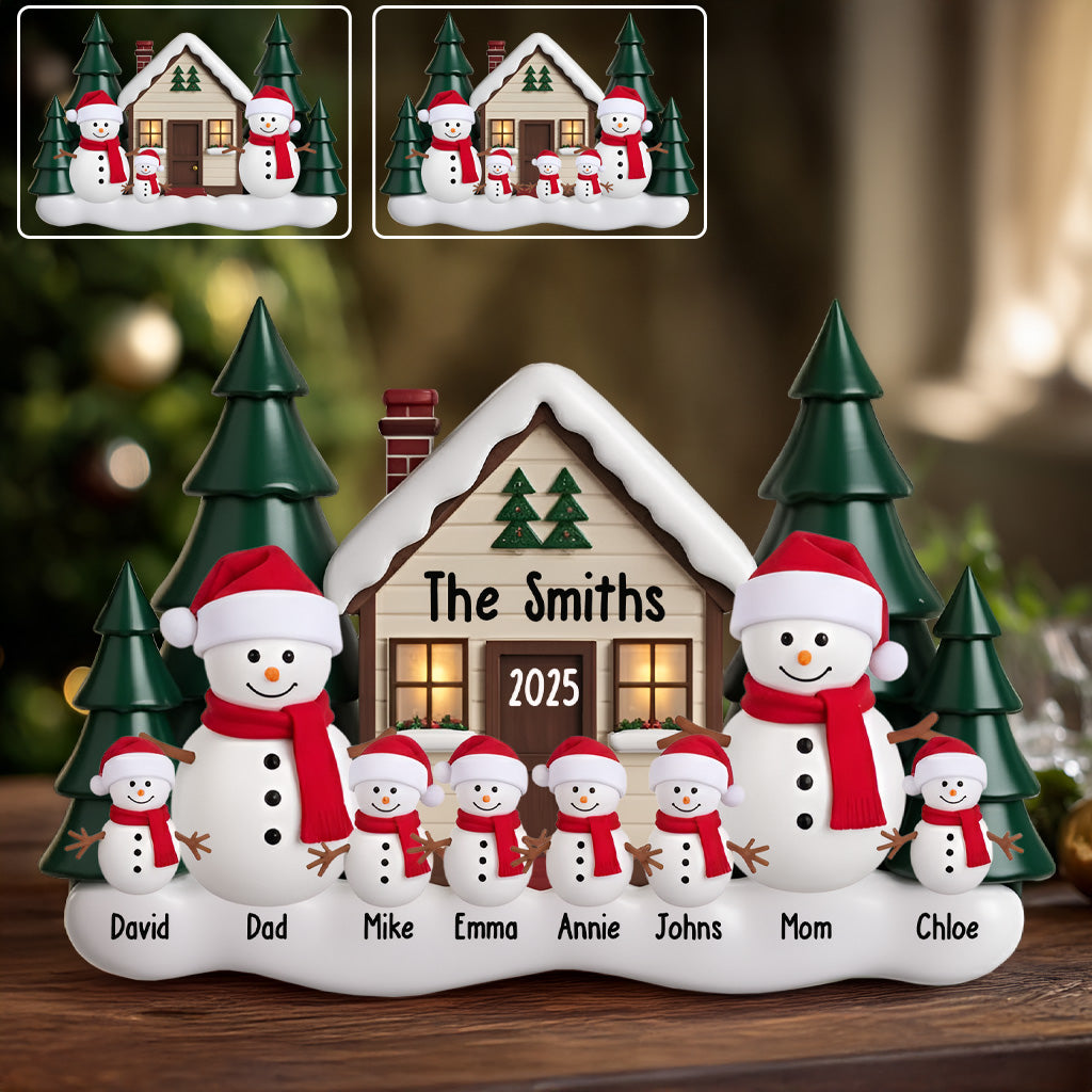 Gingerbread Family Christmas Decor - Personalized Family Custom Shaped Acrylic Plaque