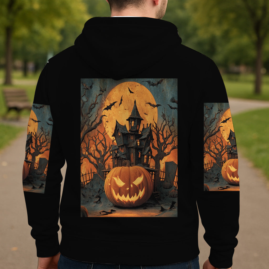 Château d'Halloween - T-shirt personnalisé Halloween intégral