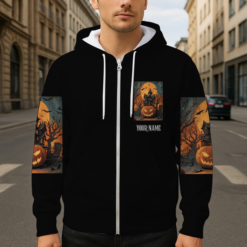 Château d'Halloween - T-shirt personnalisé Halloween intégral