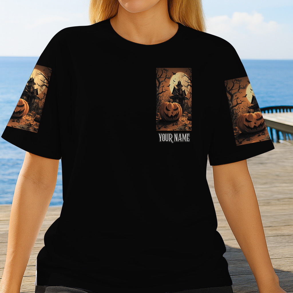Château d'Halloween - T-shirt personnalisé Halloween intégral