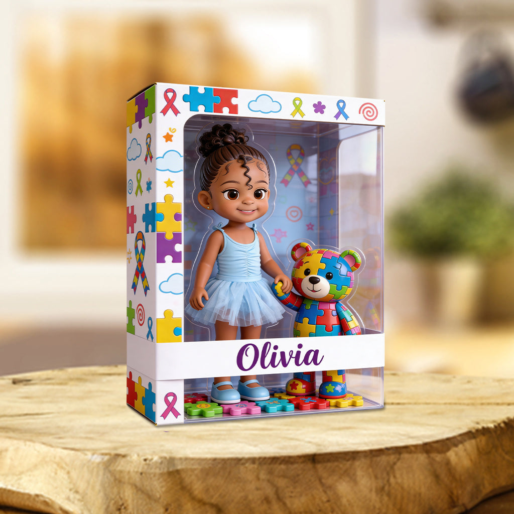 Autism Awareness Doll Toy Box - Personalized Autism Awareness Custom Shaped Acrylic Plaque