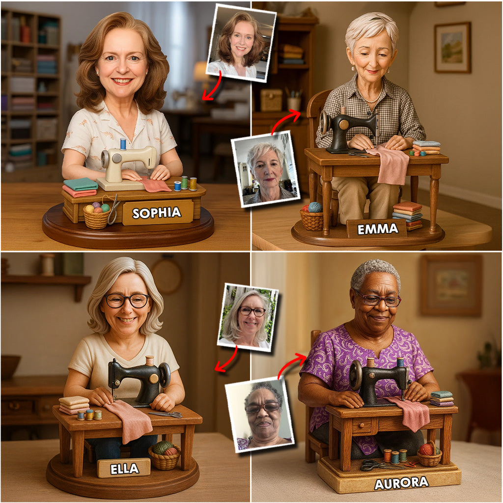 Une femme qui aime coudre - Plaque acrylique personnalisée sur le thème de la couture