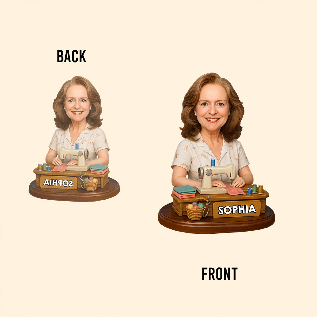 Une femme qui aime coudre - Plaque acrylique personnalisée sur le thème de la couture