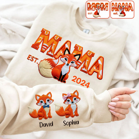 T-shirt personnalisé « Maman Renard » - T-shirt intégral