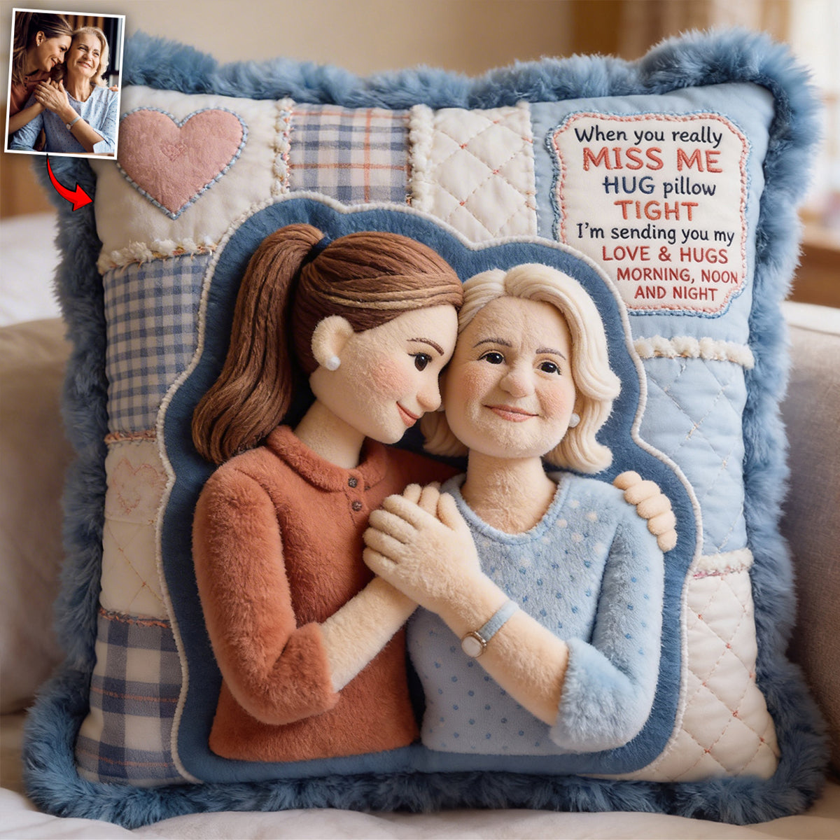 Hug This Pillow - Personalized Long Distance Premium Faux Fur Pillow