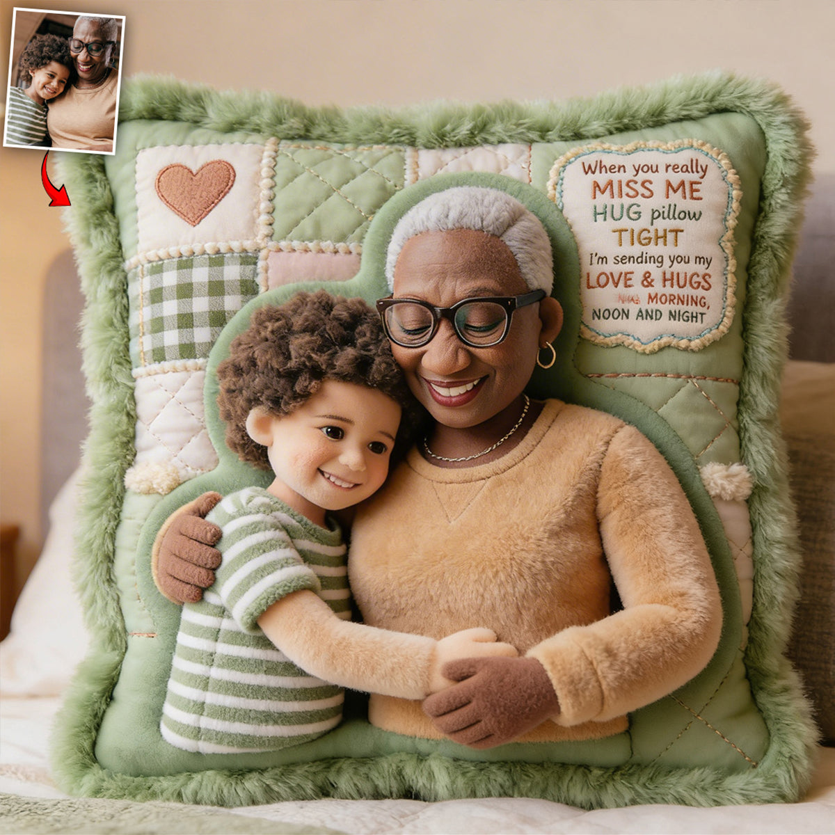 Hug This Pillow - Personalized Long Distance Premium Faux Fur Pillow