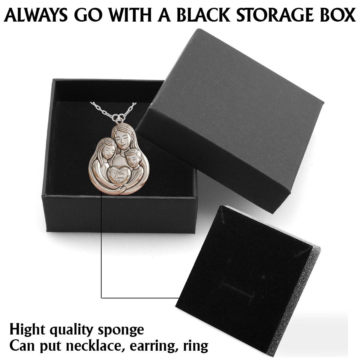 Love Mom - Personalized Mother Shaped Metal Pendant Necklace