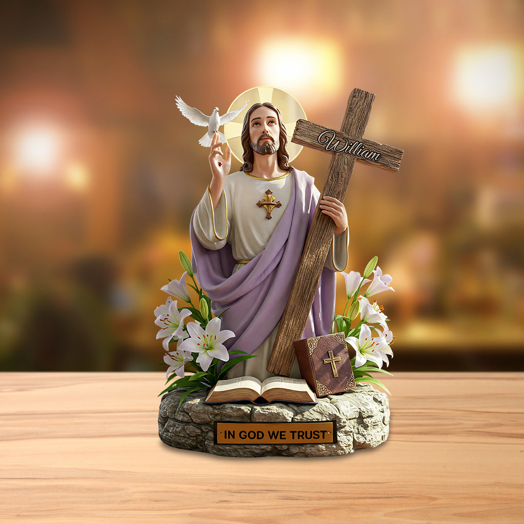 En Dieu nous avons confiance - Plaque acrylique chrétienne personnalisée de forme sur mesure