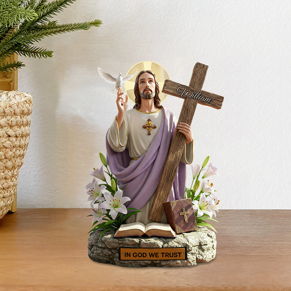 En Dieu nous avons confiance - Plaque acrylique chrétienne personnalisée de forme sur mesure