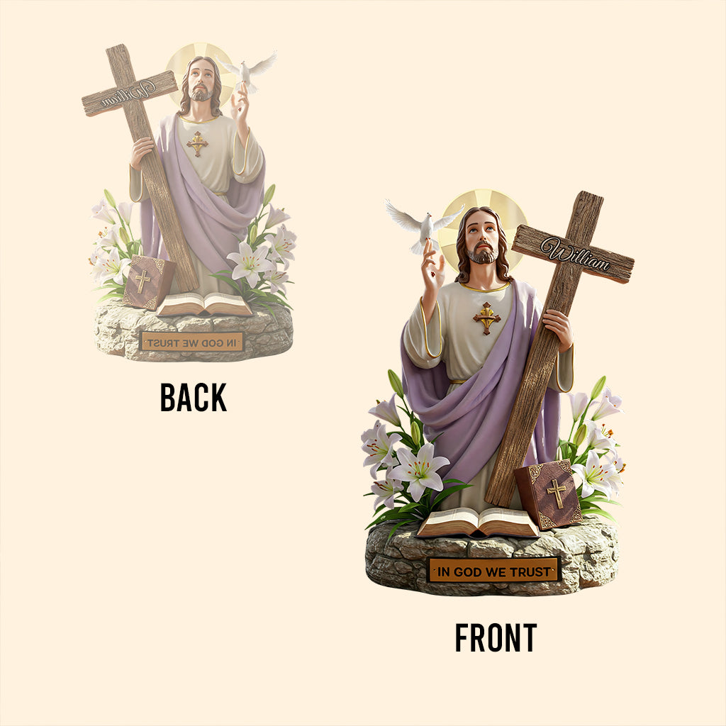 En Dieu nous avons confiance - Plaque acrylique chrétienne personnalisée de forme sur mesure