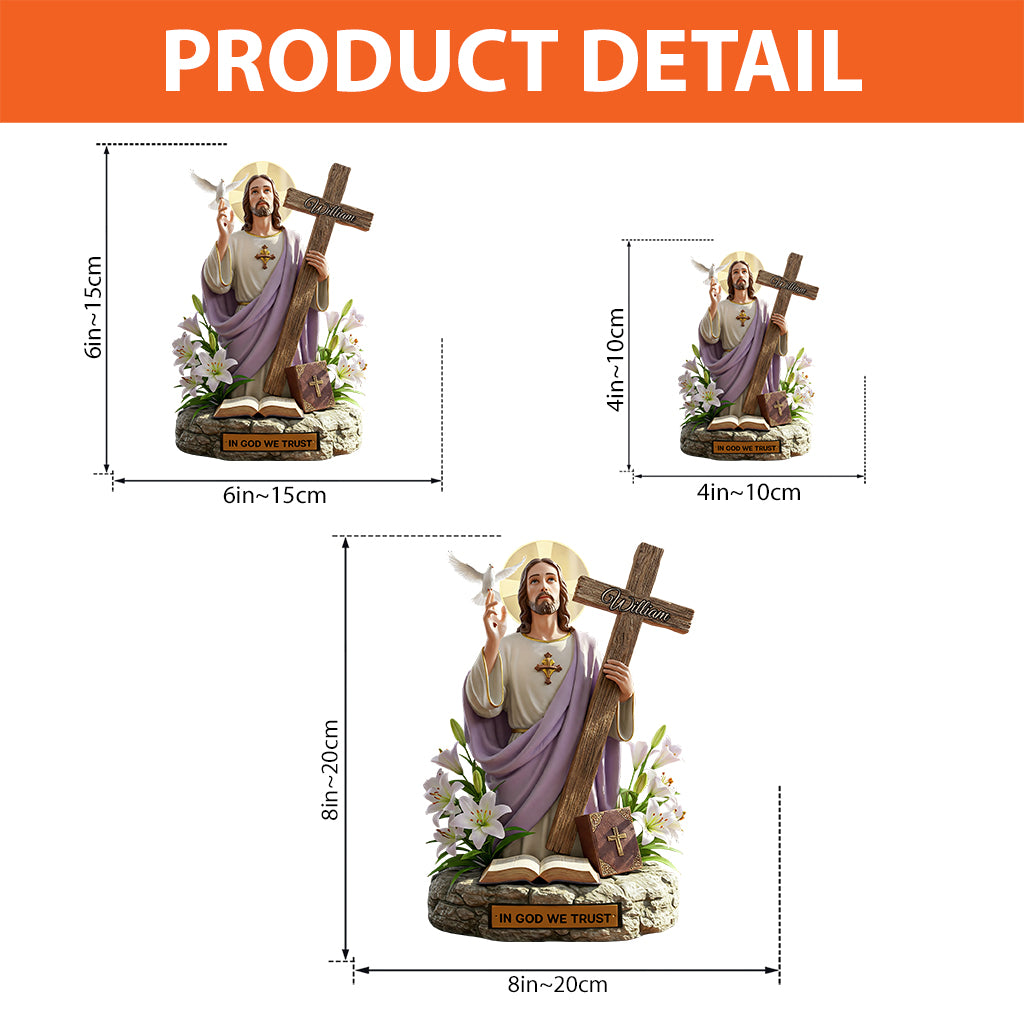 En Dieu nous avons confiance - Plaque acrylique chrétienne personnalisée de forme sur mesure