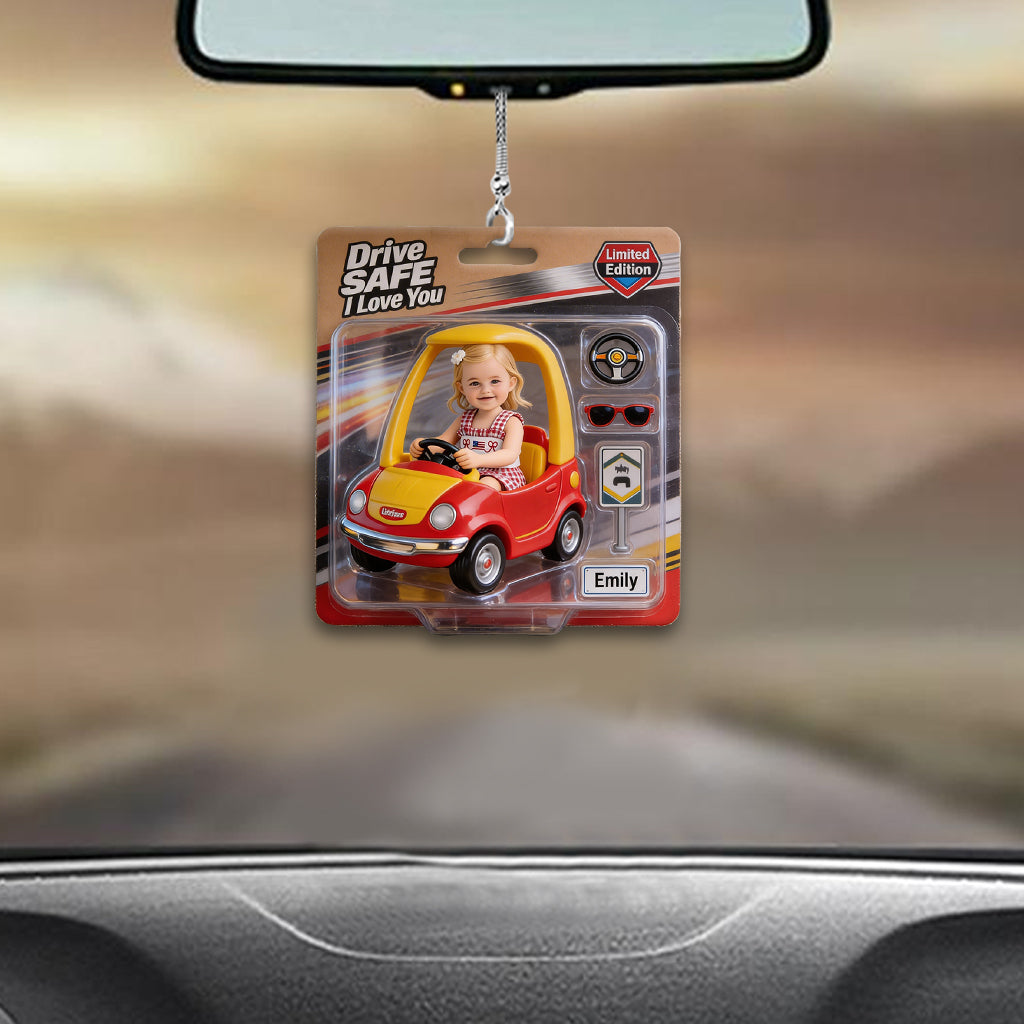 Photo, voiture – Je t’aime – Ornement de voiture personnalisé pour papa