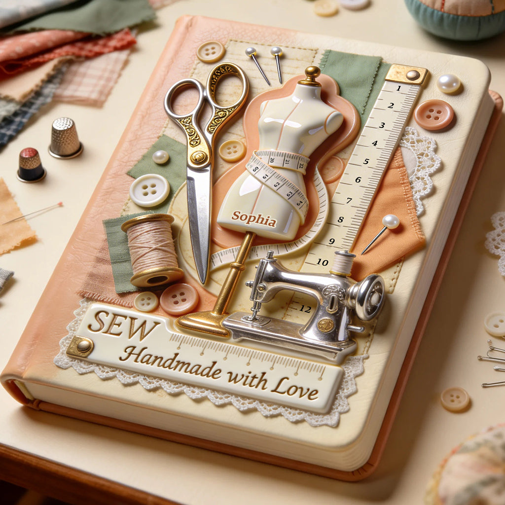Handmade With Love - Personalized Sewing Leather Journal