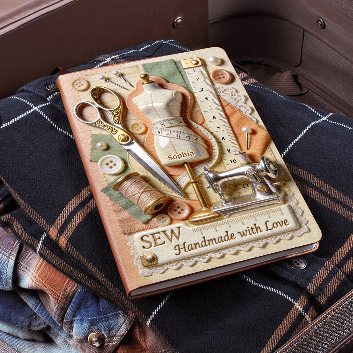 Handmade With Love - Personalized Sewing Leather Journal