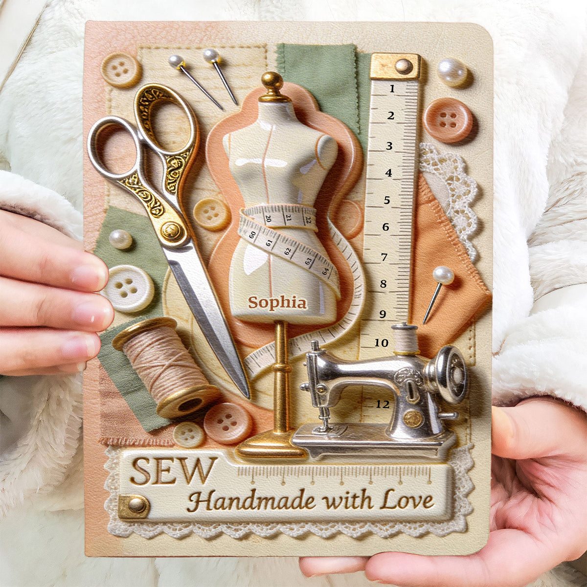 Handmade With Love - Personalized Sewing Leather Journal