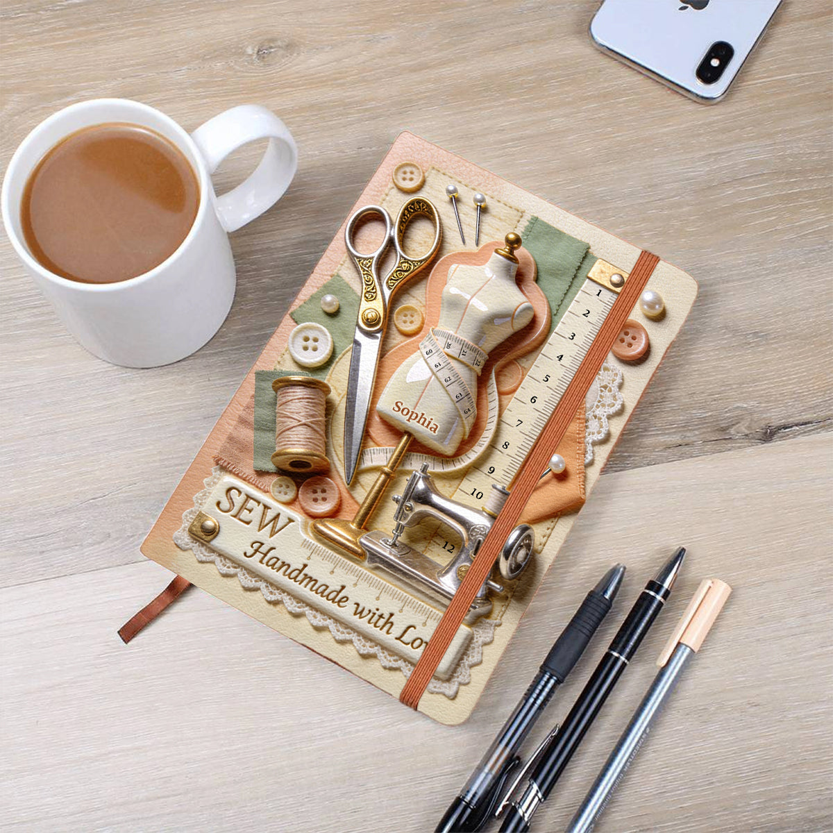 Handmade With Love - Personalized Sewing Leather Journal