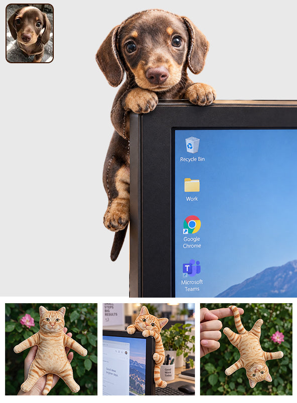 Custom Any Photo - Personalized Dog Posable Plush Doll