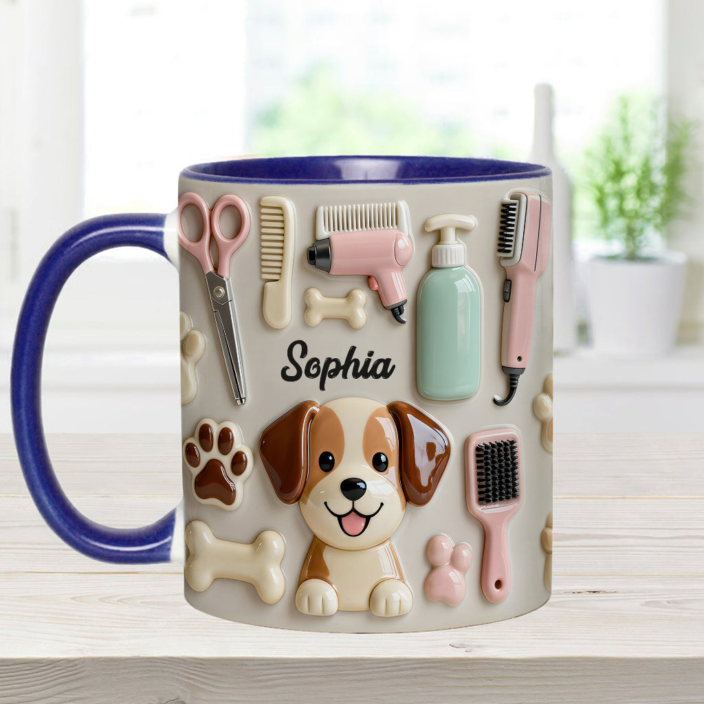 Meilleur toiletteur canin - Mug et sous-verre personnalisés « Toiletteur canin »