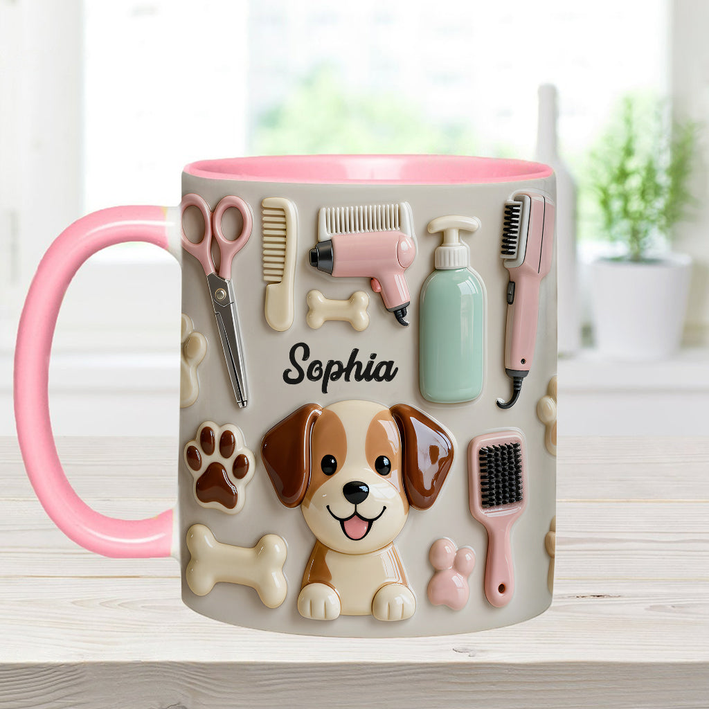 Meilleur toiletteur canin - Mug et sous-verre personnalisés « Toiletteur canin »