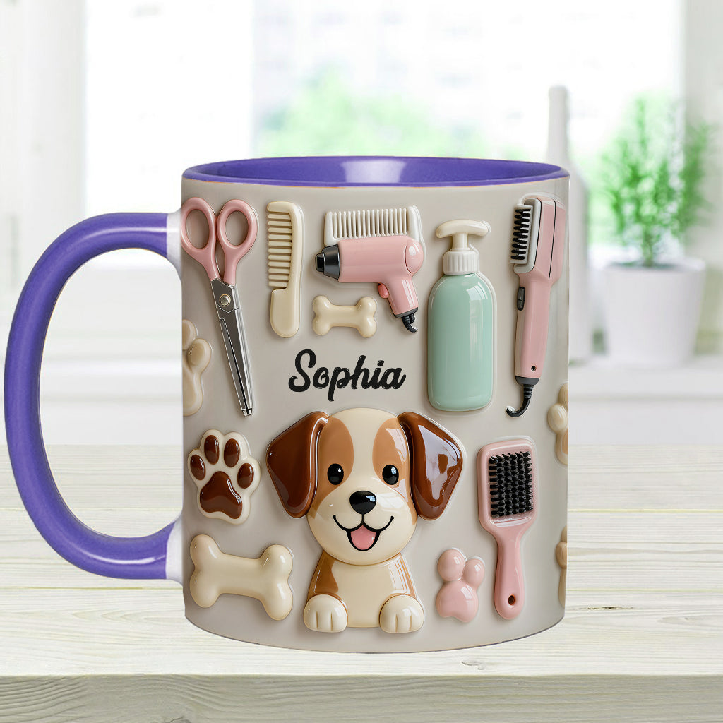 Meilleur toiletteur canin - Mug et sous-verre personnalisés « Toiletteur canin »