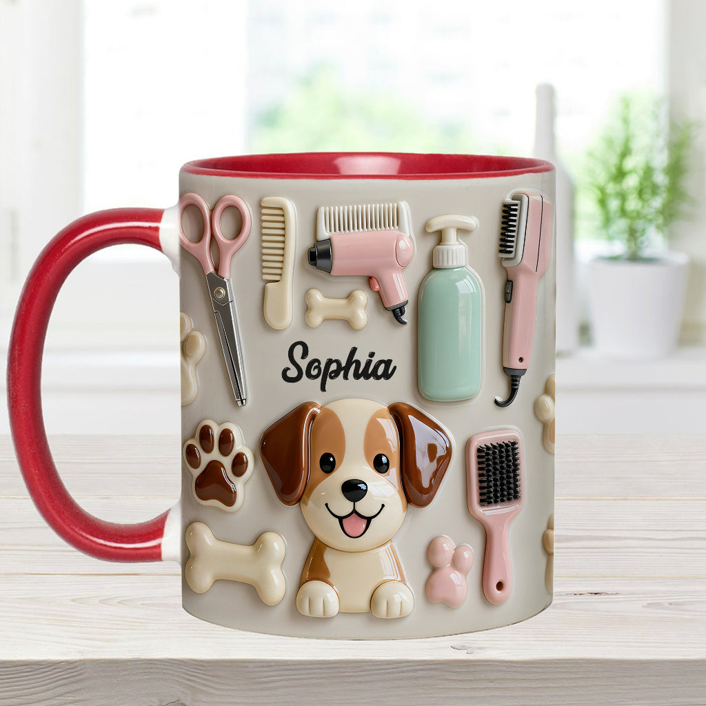 Meilleur toiletteur canin - Mug et sous-verre personnalisés « Toiletteur canin »