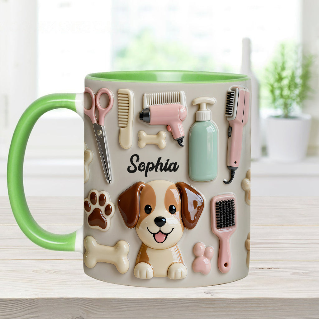Meilleur toiletteur canin - Mug et sous-verre personnalisés « Toiletteur canin »