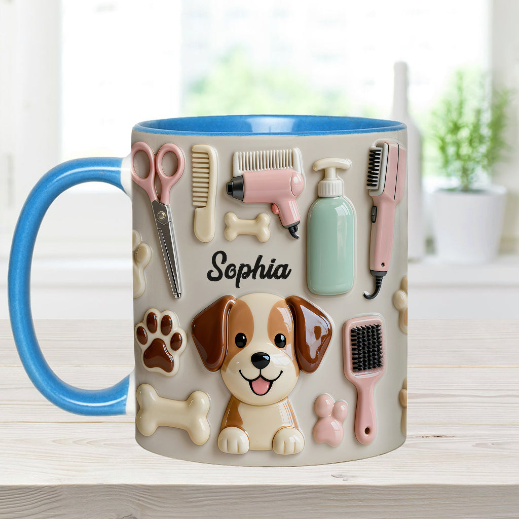 Meilleur toiletteur canin - Mug et sous-verre personnalisés « Toiletteur canin »