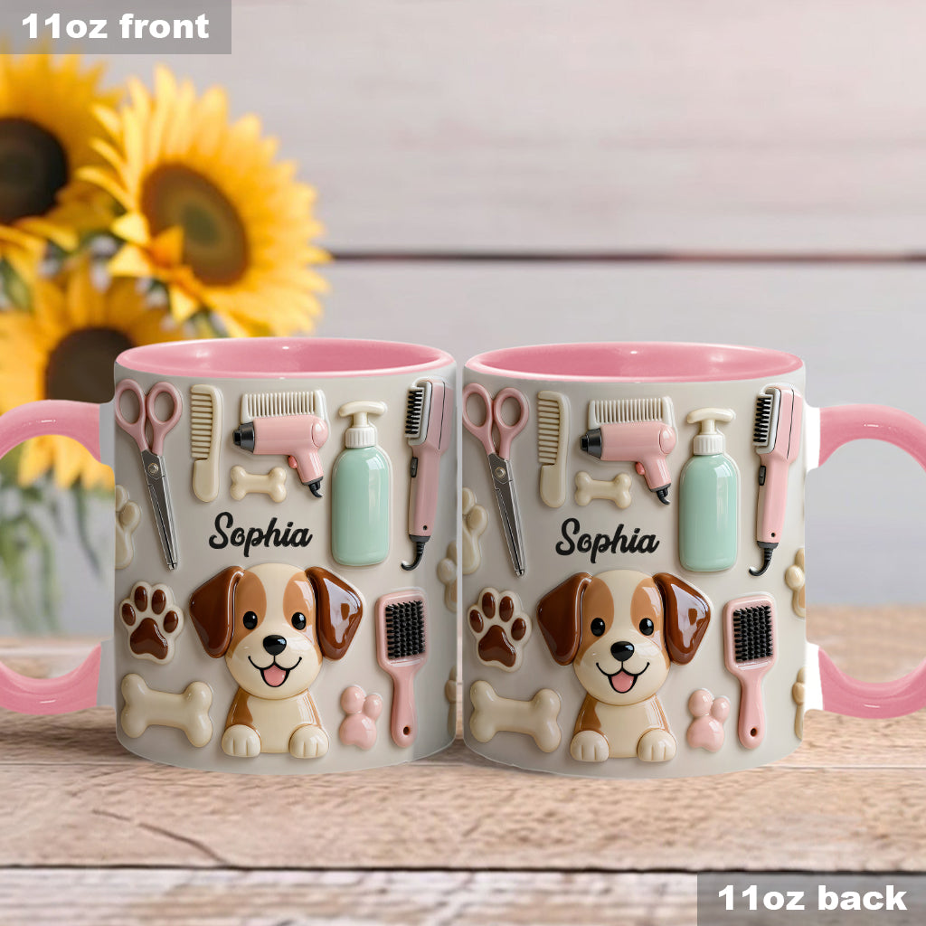 Meilleur toiletteur canin - Mug et sous-verre personnalisés « Toiletteur canin »