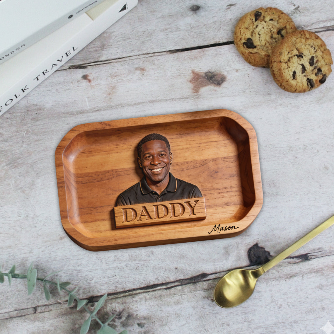 Plateau Papa Tout — Photo Réelle - Plateau Personnalisé pour Père
