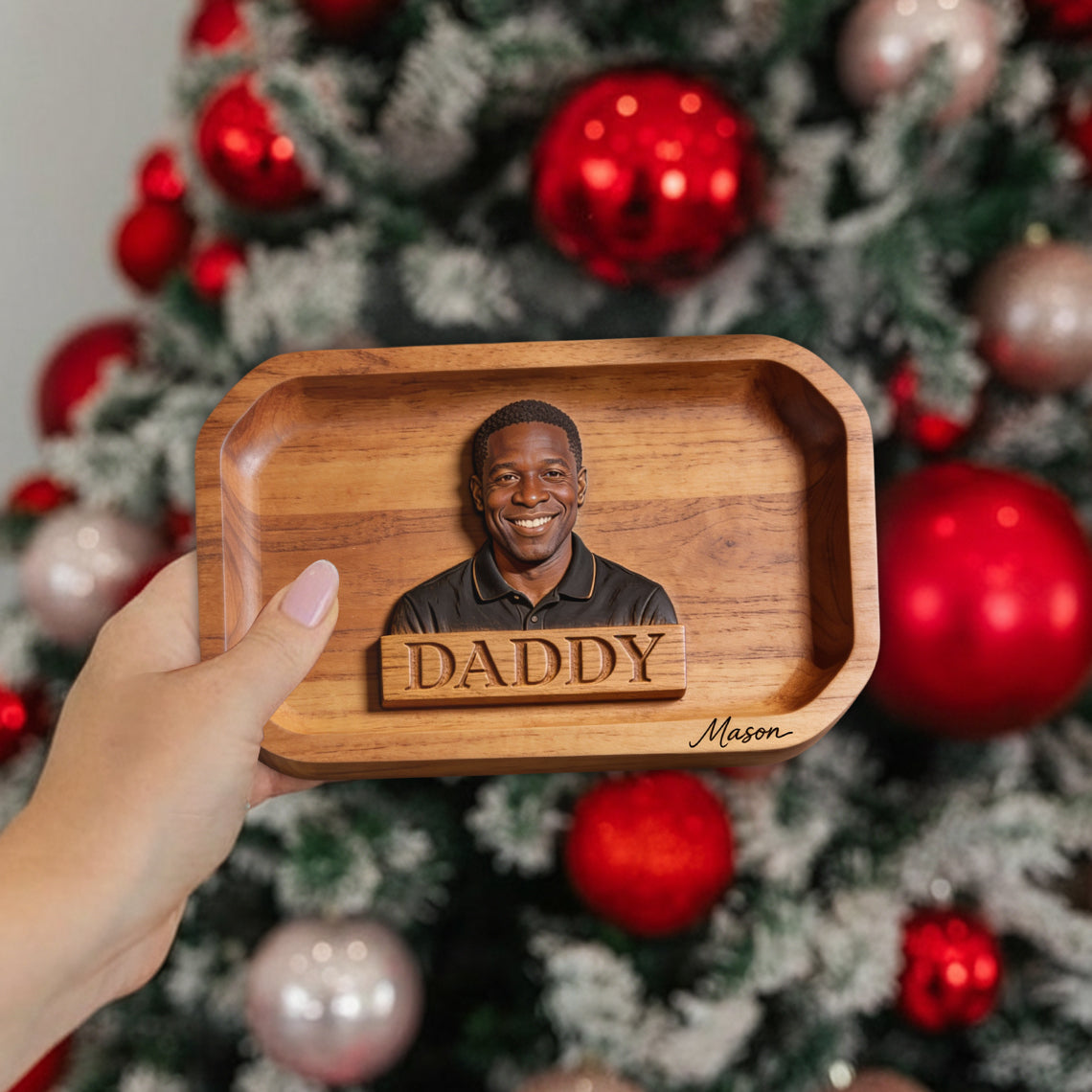 Plateau Papa Tout — Photo Réelle - Plateau Personnalisé pour Père