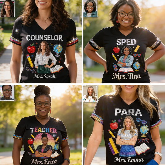 T-shirt V-Neck Personnalisé - Amour Mon Métier