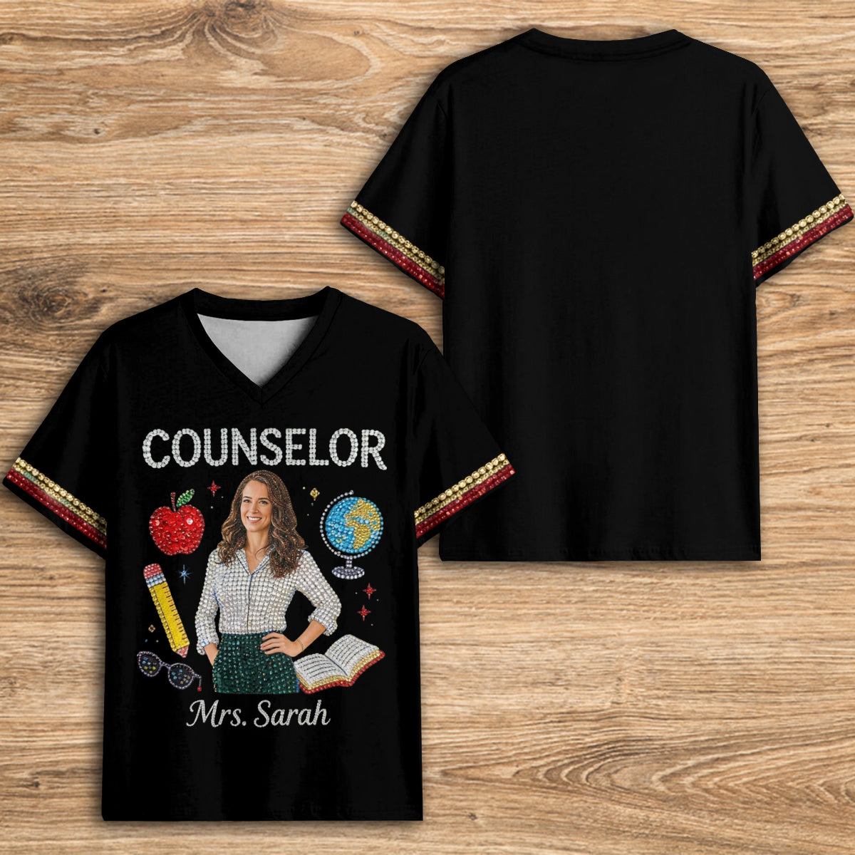 T-shirt V-Neck Personnalisé - Amour Mon Métier