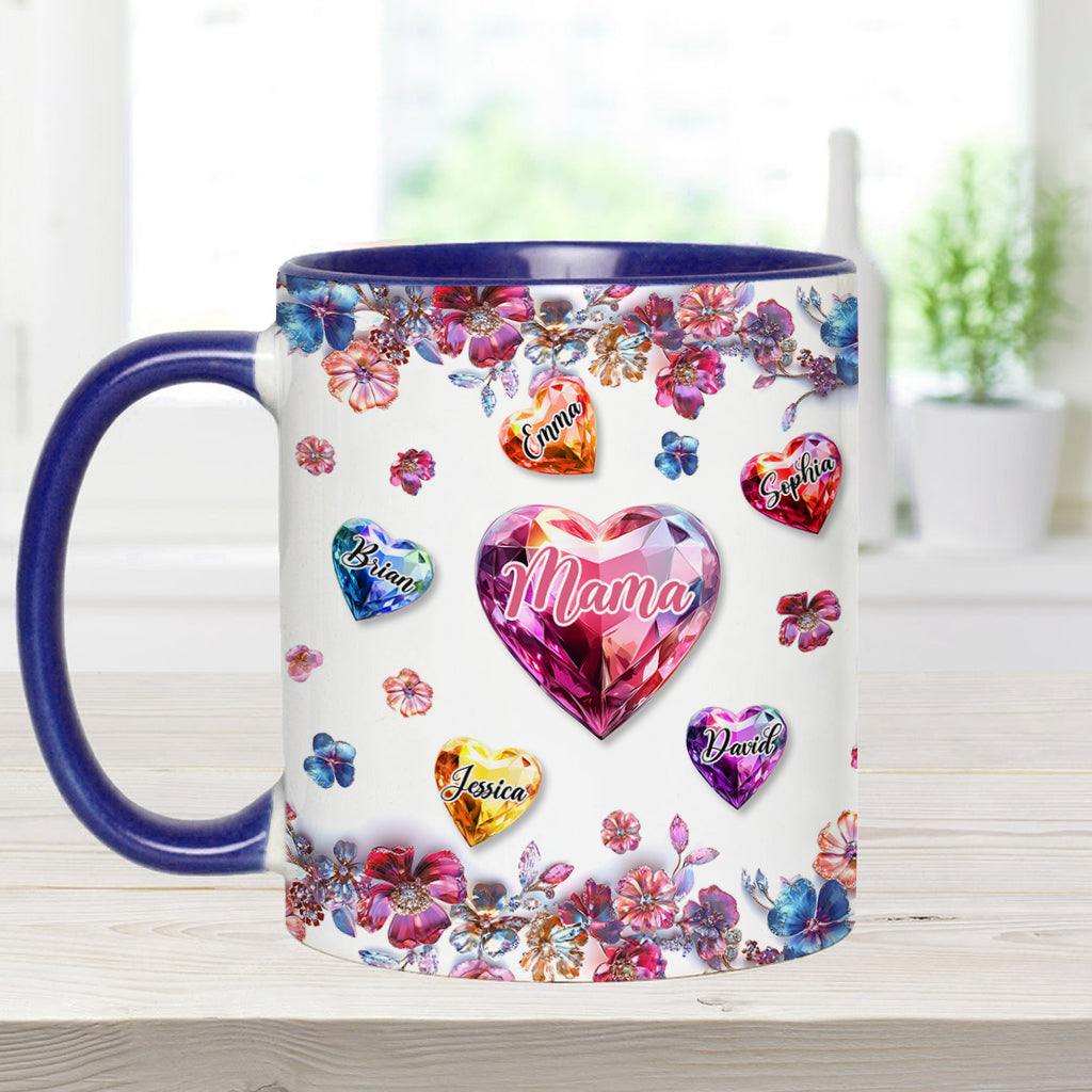 A Mother Holds Her Children's Hands - Personalized Mother Accent Mug