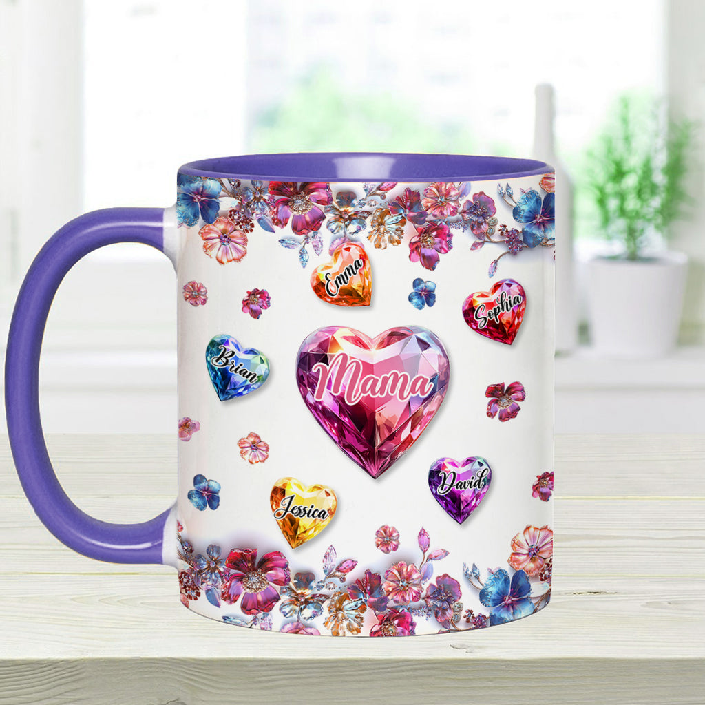 A Mother Holds Her Children's Hands - Personalized Mother Accent Mug