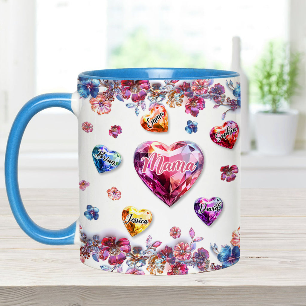 A Mother Holds Her Children's Hands - Personalized Mother Accent Mug