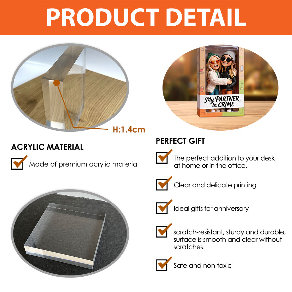 Amies pour toujours - Plaque acrylique personnalisée pour meilleure amie