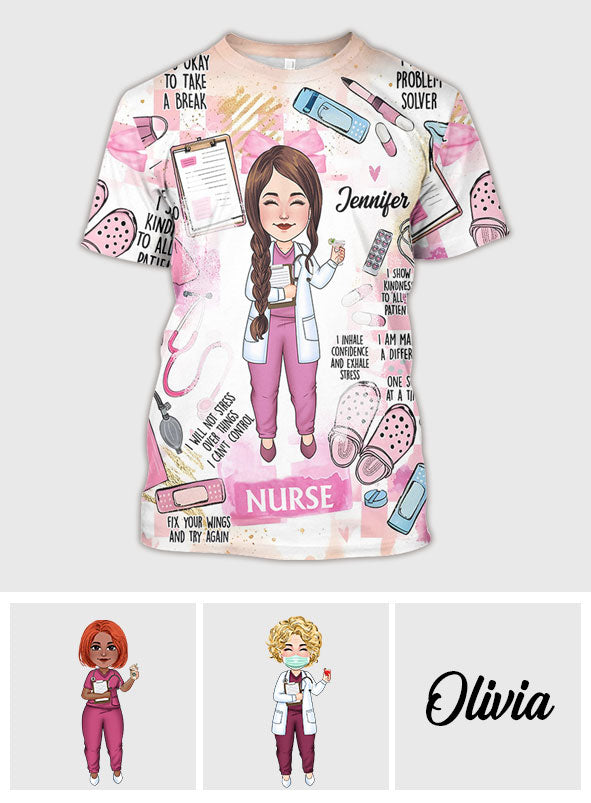 I Love What I Do - Personalized Nurse All Over Shirt