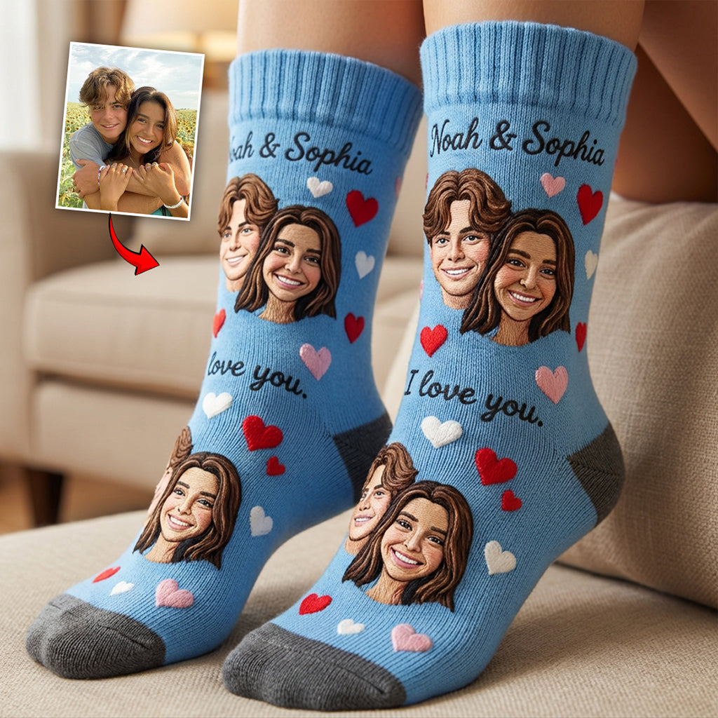 I Love You - Personalized Couple Socks