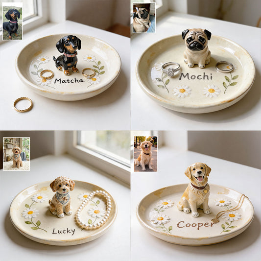 Daisy Garden - Personalized Dog Tray & Plaque Set