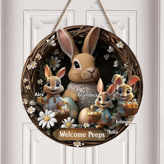 Grandma's Peeps - Personalized Grandma Custom Shaped Wood Sign